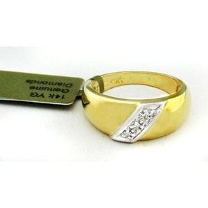 Genuine Diamonds Ring 14k Yellow Gold